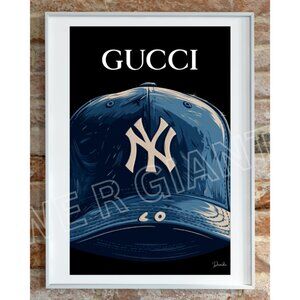 Gucci Yankees Print 11x17 Wall Art by The Artist Denardai